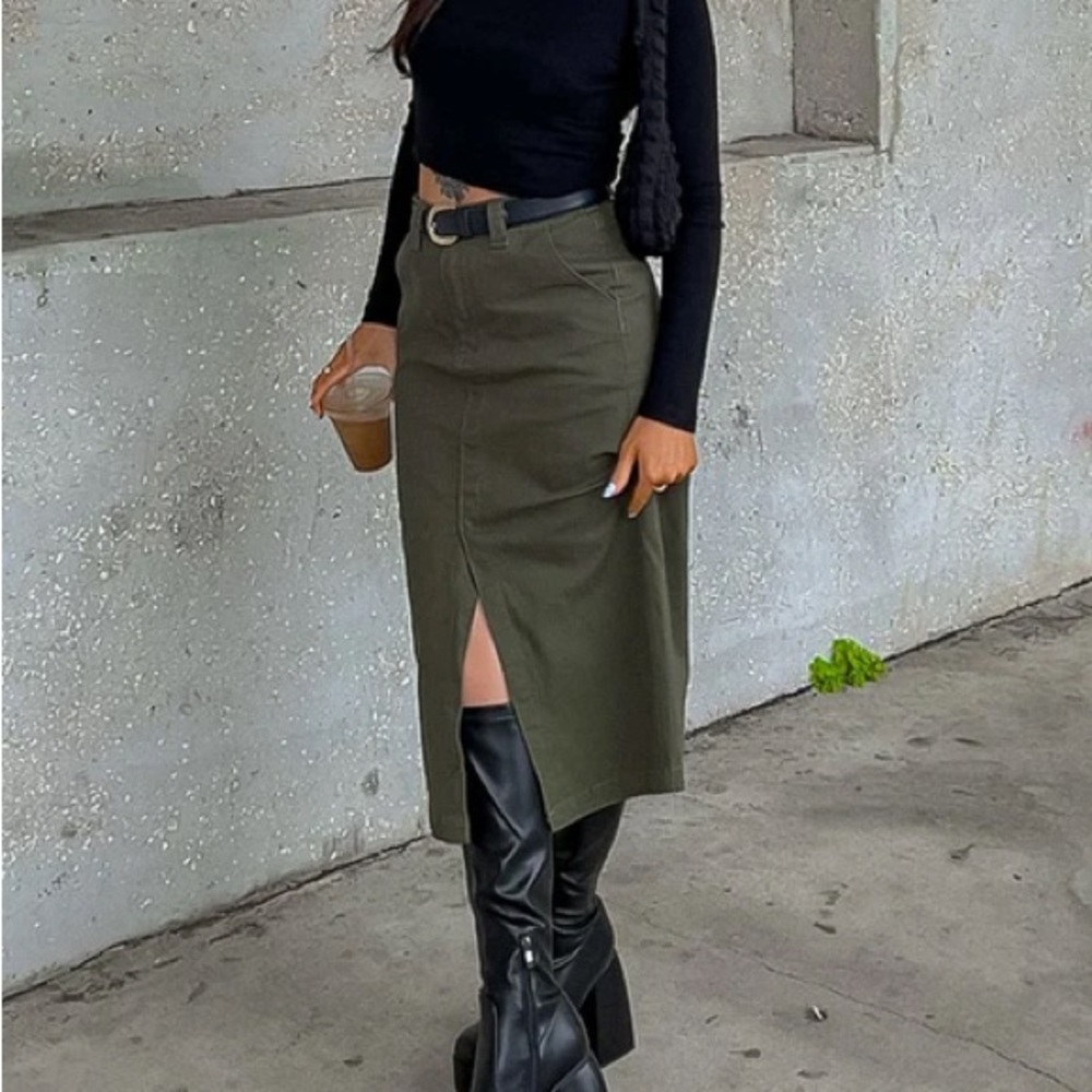 Olive Green Women's Skirt